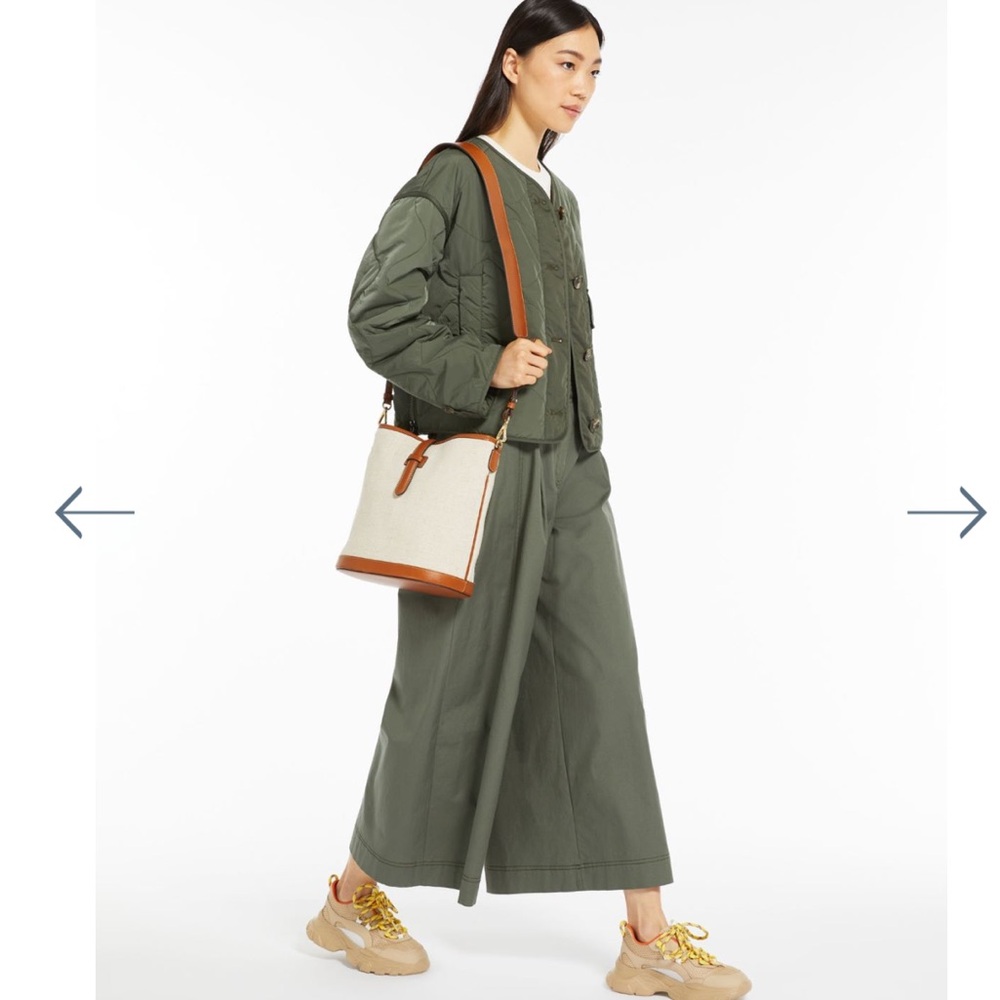 Weekend Max Mara RESIN-COATED CANVAS BUCKET BAG. Brand new
